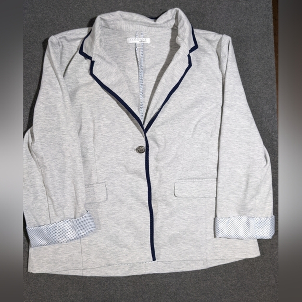 Ellen Tracy Company Gray Blazer Lined Cuffs XXL